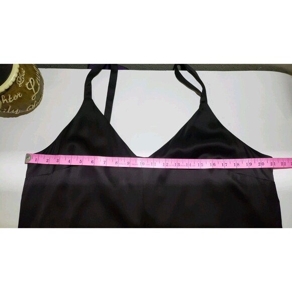 Banana Republic Italian Satin Wide-Leg Jumpsuit Size XL Viscose Wool Dark Brown - Picture 10 of 12